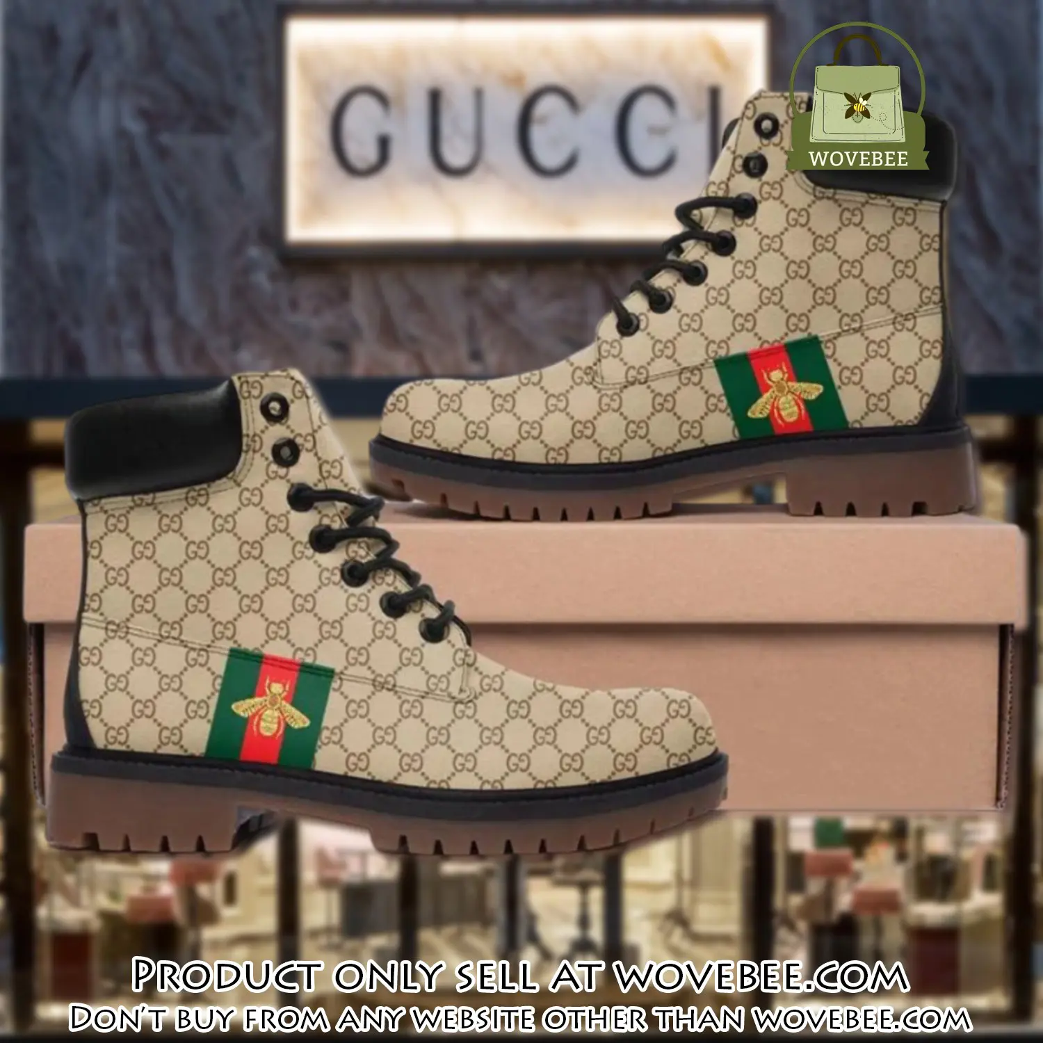 Gucci bee beige luxury brand boots premium gifts for men women wvb4959457